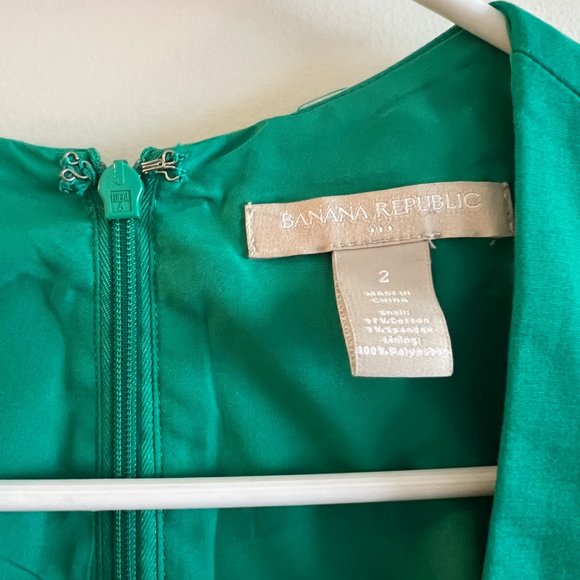 Banana Republic Sqaure Neck Green Dress Size 2 - Picture 4 of 5